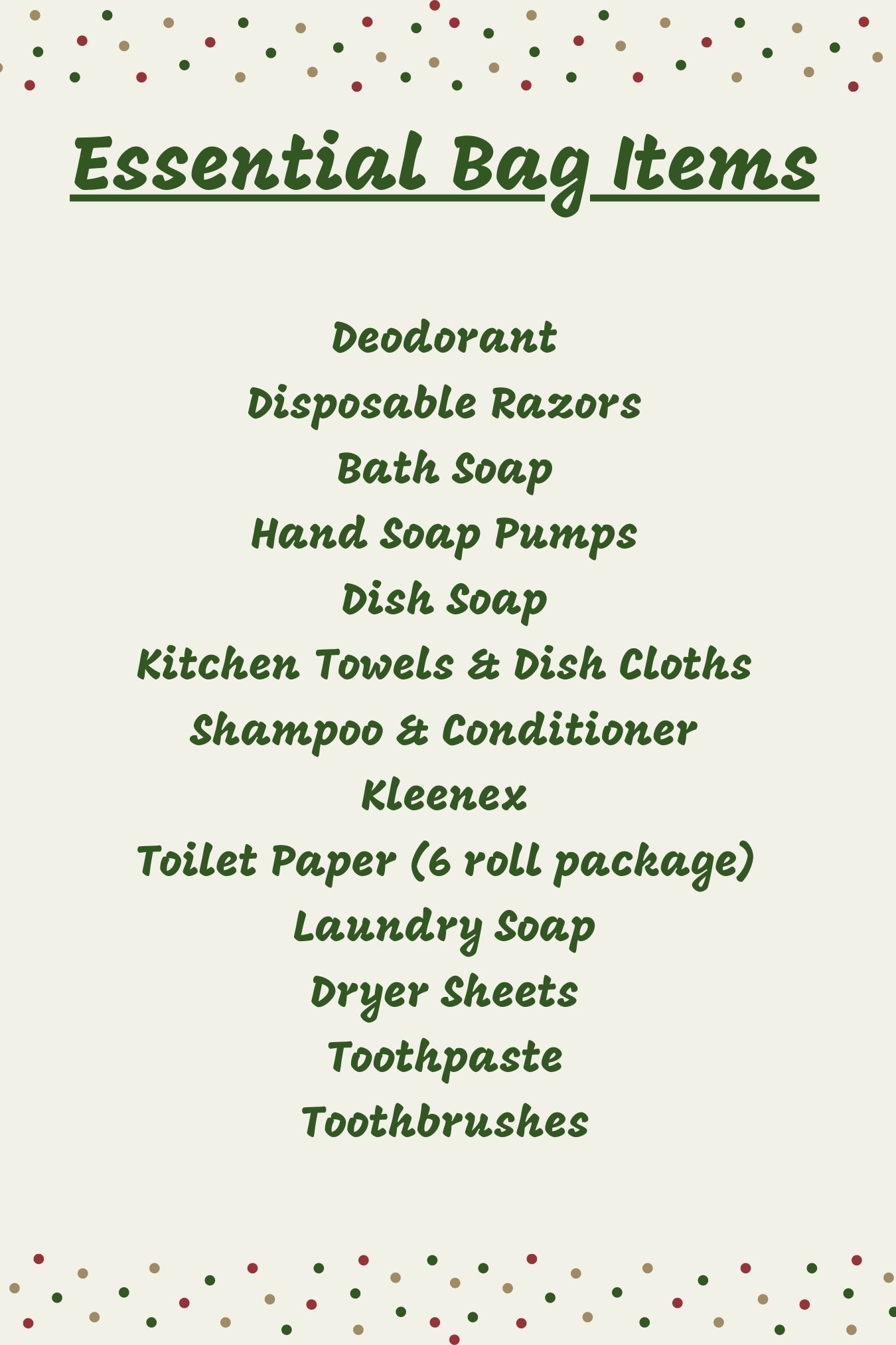 Essential Bag Items(1)